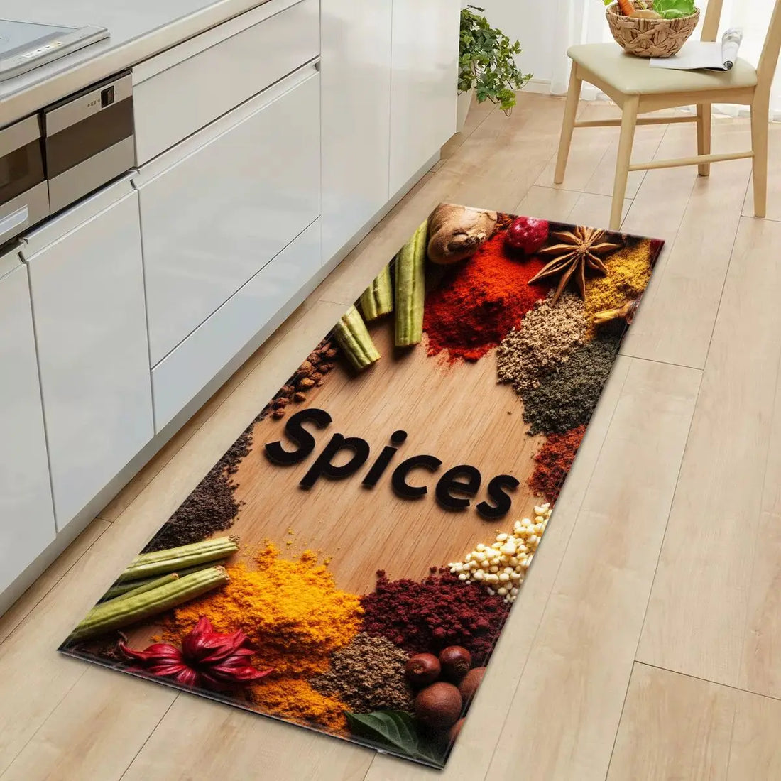 Bedruckte Küchenmatte aus Polyester für Küche, Flur und Waschküche – 40 × 60 bis 50 × 160 cm, saugfähig, rutschfest, waschbar, 6 Motive