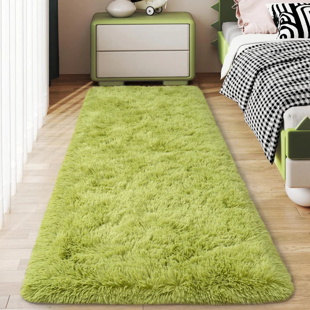 Ultraweicher Plüsch-Läufer für Schlafzimmer, Flur und Wohnheim – 40 × 60 bis 80 × 200 cm, flauschig, rutschfest, als Bettvorleger, 10 Farben