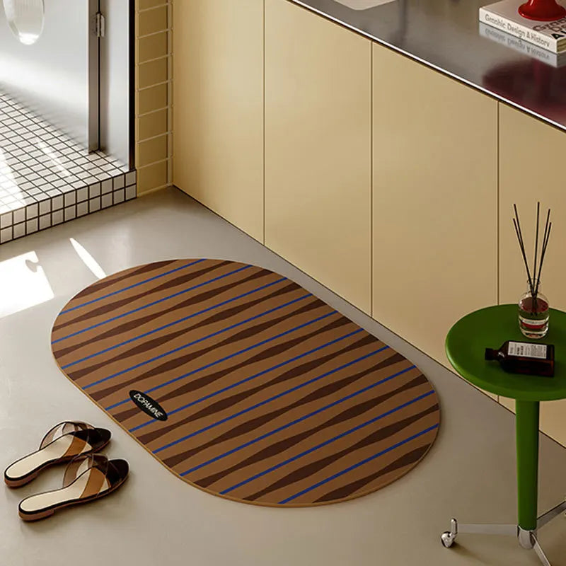 Badematte mit Diatomit für Bad, WC und Eingang – 40 × 60 bis 60 × 90 cm, saugfähig, rutschfest, schmutzabweisend, bedruckt, 4 Motive