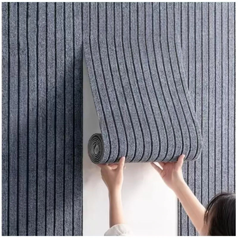 Grau gestreifter Läufer mit Gummirücken für Küche, Eingang und Bad – 40 oder 50 cm breit, 60 bis 300 cm lang, Polyester-Kurzflor, rutschfest