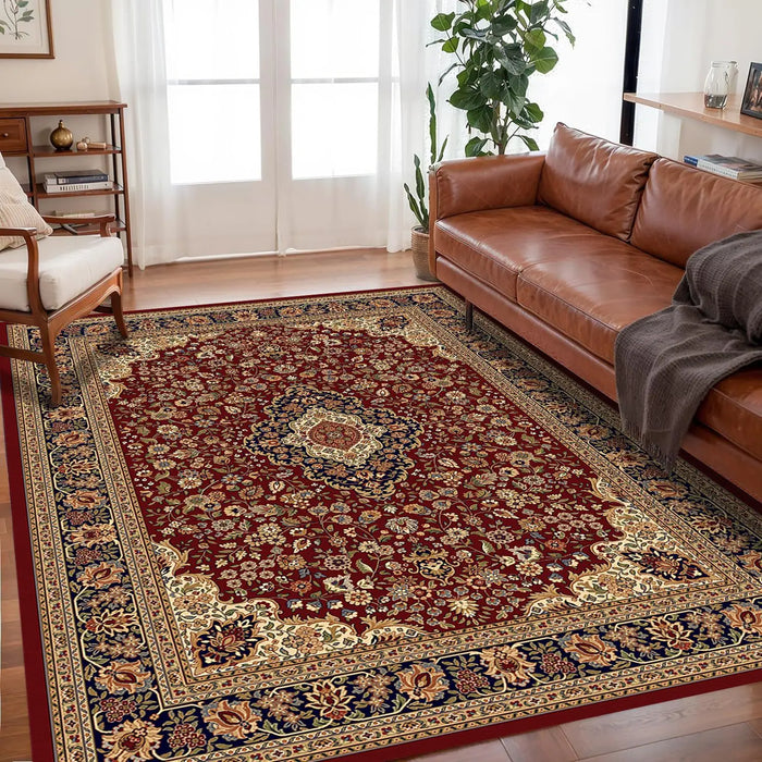 Teppich im Vintage-Perserstil mit Boho-Muster für Wohnzimmer und Schlafzimmer – 60 × 90 bis 180 × 250 cm, schmutzabweisend, rutschfest, 18 Motive