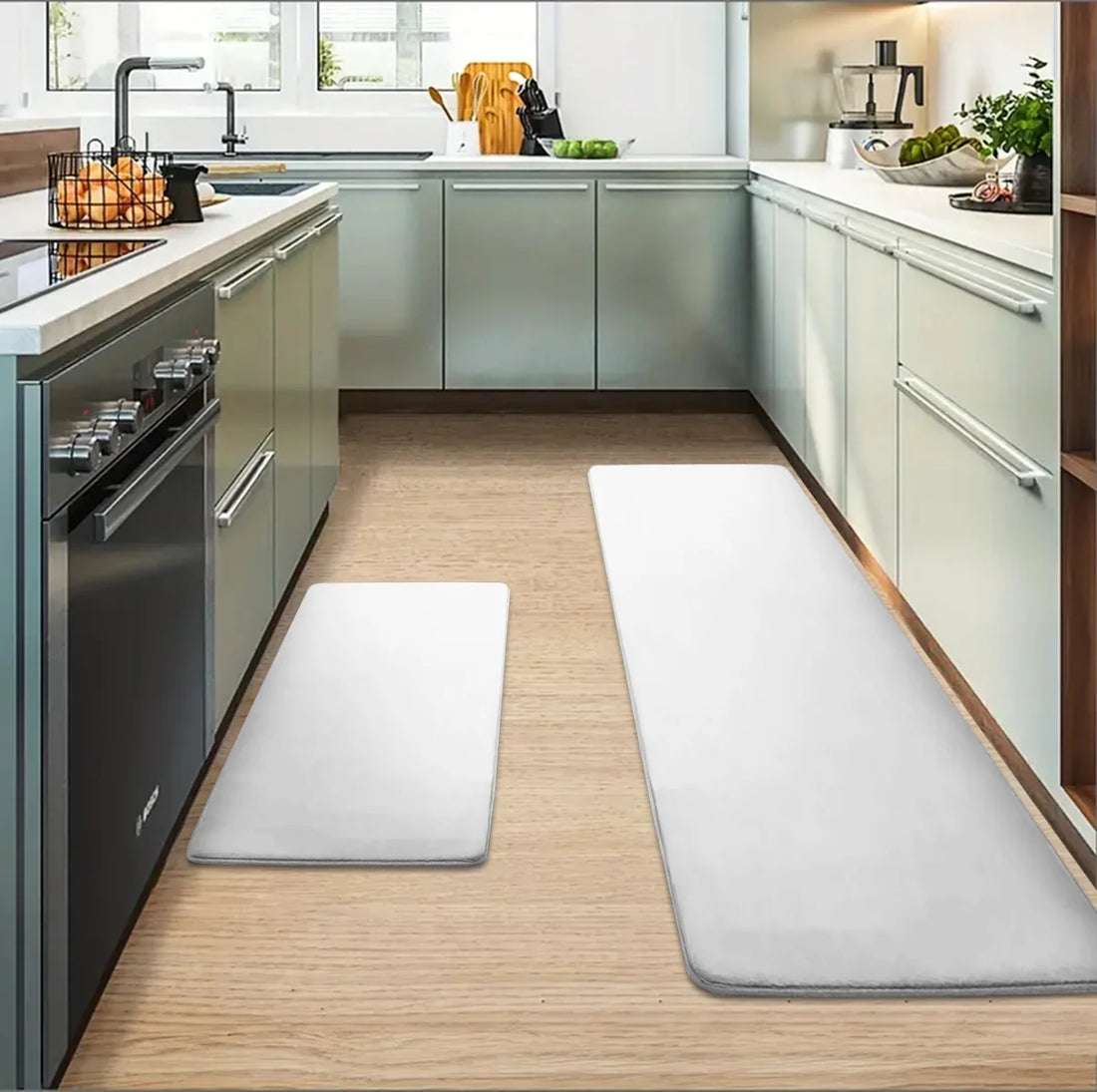 Küchenmatte mit Memory-Schaum als Läufer für Küche, Flur und Eingangstür – 40 × 60 bis 60 × 200 cm, rutschfest, schnell trocknend, 5 Farben