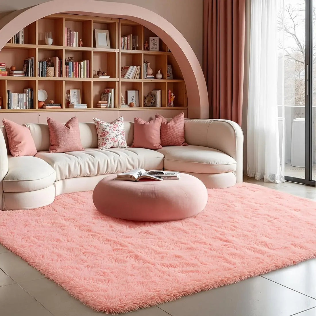Flauschiger Teppich aus Seidenwolle für Schlafzimmer, Wohnzimmer und Studentenzimmer – 40 × 60 bis 160 × 230 cm, rechteckig, rutschfest, 10 Farben