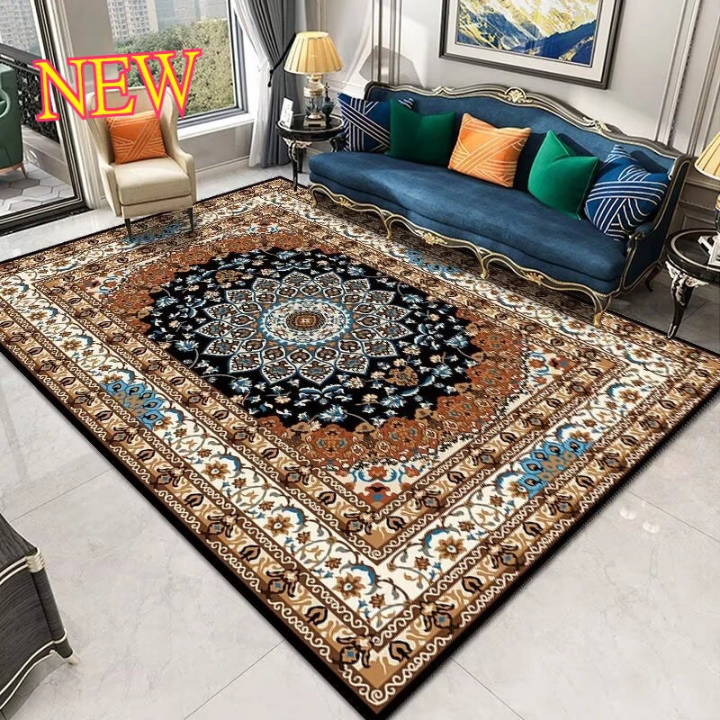 Teppich im Perser-Stil mit Retro-Muster für Wohnzimmer und Schlafzimmer – 80 × 120 bis 200 × 300 cm, rechteckig, 3D-Druck, rutschfest, 15 Motive