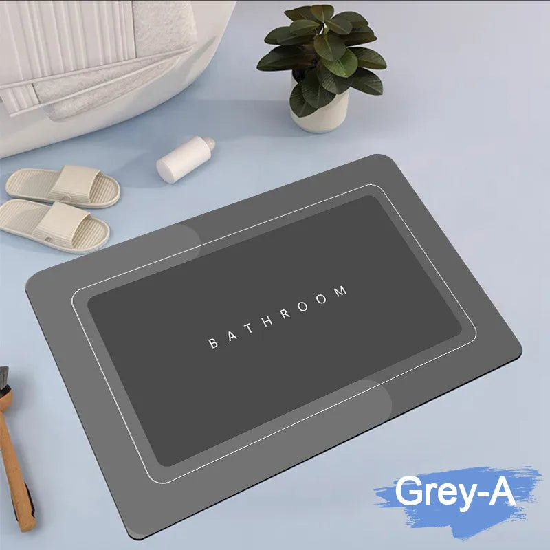 Saugfähige Badematte für Bad, WC und Küche – 40 × 50 bis 55 × 90 cm, schnell trocknend, rutschfest, abgeschrägte Kante, waschbar, 8 Motive