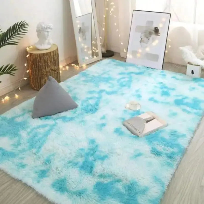 Flauschiger Langflor-Teppich in Batik-Optik für Schlafzimmer, Kinderzimmer und Wohnzimmer – 40 × 60 bis 120 × 160 cm, rutschfest, 6 Ausführungen