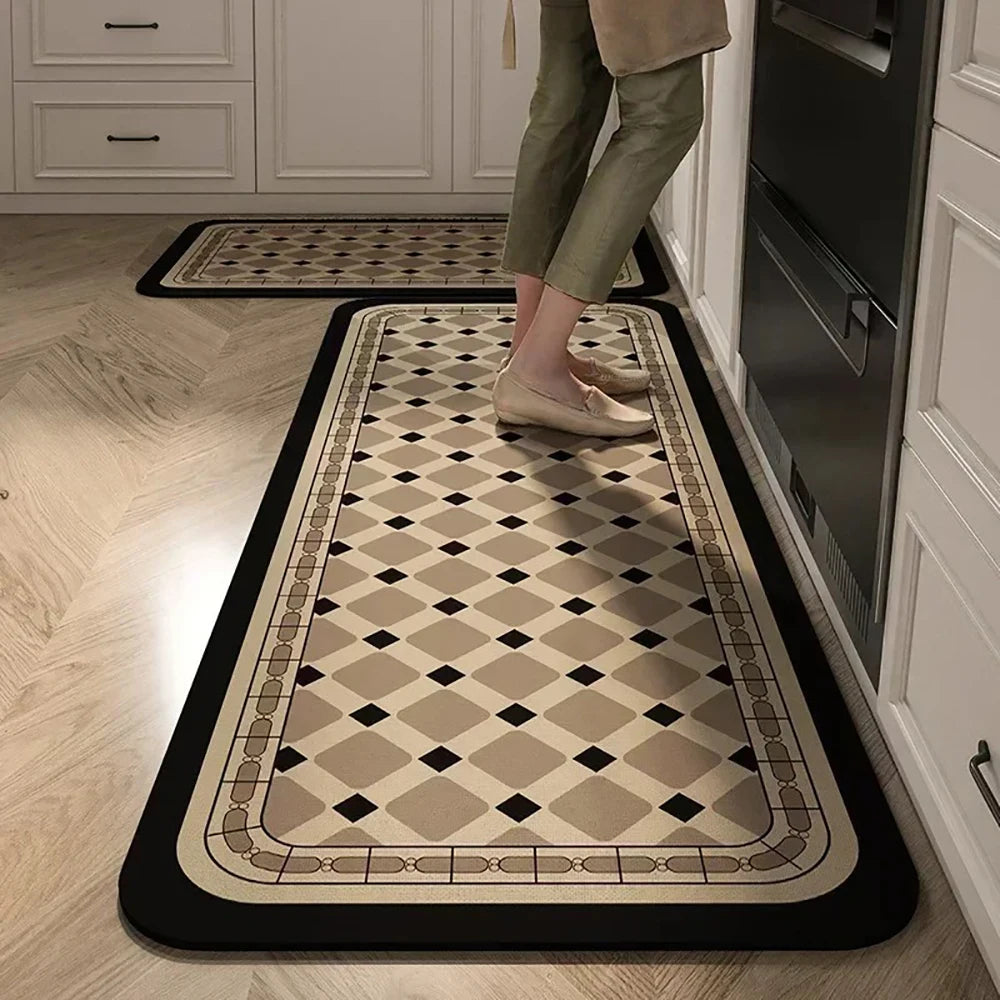 Bedruckte Küchenmatte aus Kristallsamt für Küche, Flur und Eingang – 40 × 60 bis 50 × 160 cm, auch im Zweierset, saugfähig, rutschfest, 18 Motive