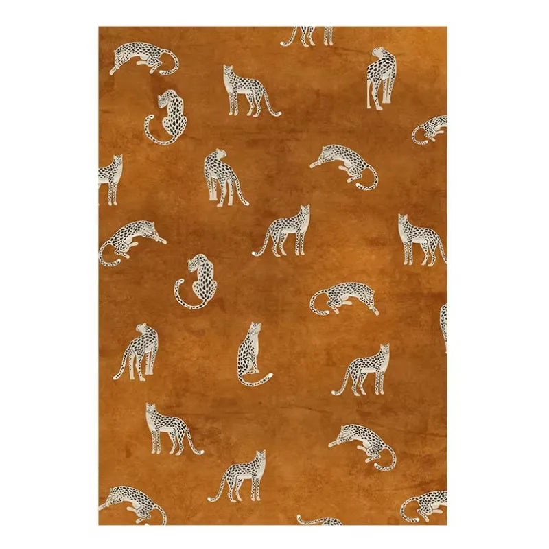Plüschteppich mit Leopardenmuster im Light-Luxury-Stil für Wohnzimmer und Schlafzimmer – 40 × 60 bis 180 × 240 cm, Flanell, rutschfest, 15 Motive