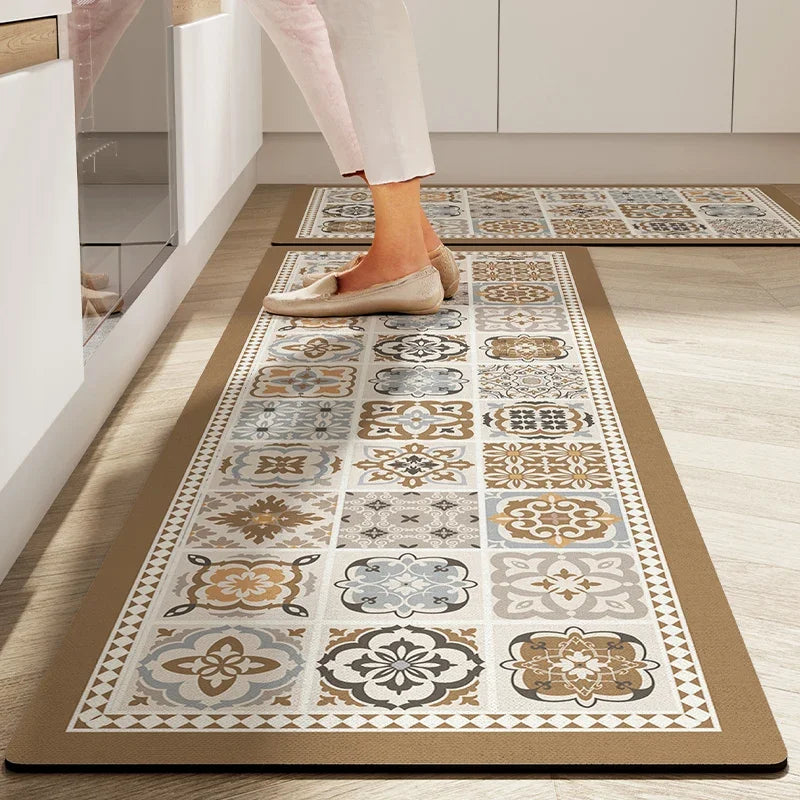 Küchenmatte mit Kieselgur im amerikanischen Retro-Stil für Küche und Bad – 40 × 60 bis 50 × 160 cm, saugfähig, einzeln oder im 2er-Set, 7 Motive