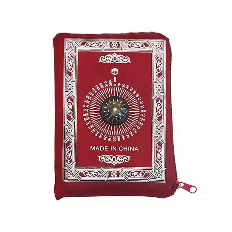Wasserdichter Reise-Gebetsteppich mit Qibla-Kompass und Tasche für unterwegs und draußen – 100 × 60 cm, beschwerte Ecken, bedruckt, 5 Farben