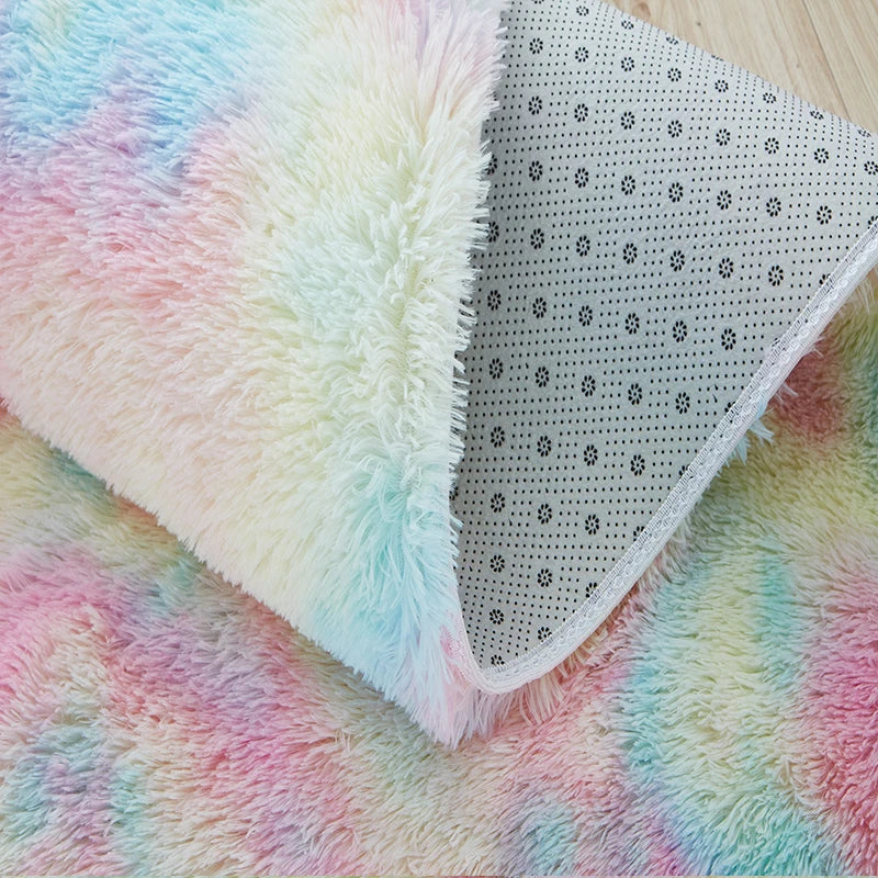 Flauschiger Plüschteppich in Uni- und Batikfarben für Wohnzimmer und Schlafzimmer – 40 × 60 bis 160 × 230 cm, 3,5 cm Flor, rechteckig, 12 Farben