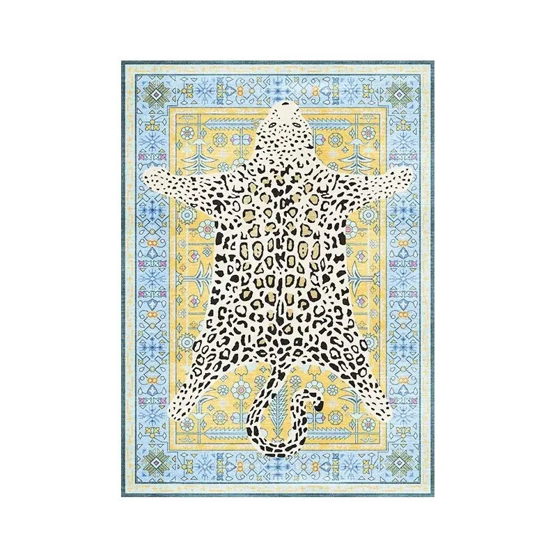 Teppich mit Leoparden- und Tigermotiven im orientalischen Stil für Wohnzimmer und Schlafzimmer – 40 × 60 bis 180 × 240 cm, Flanell, 13 Motive