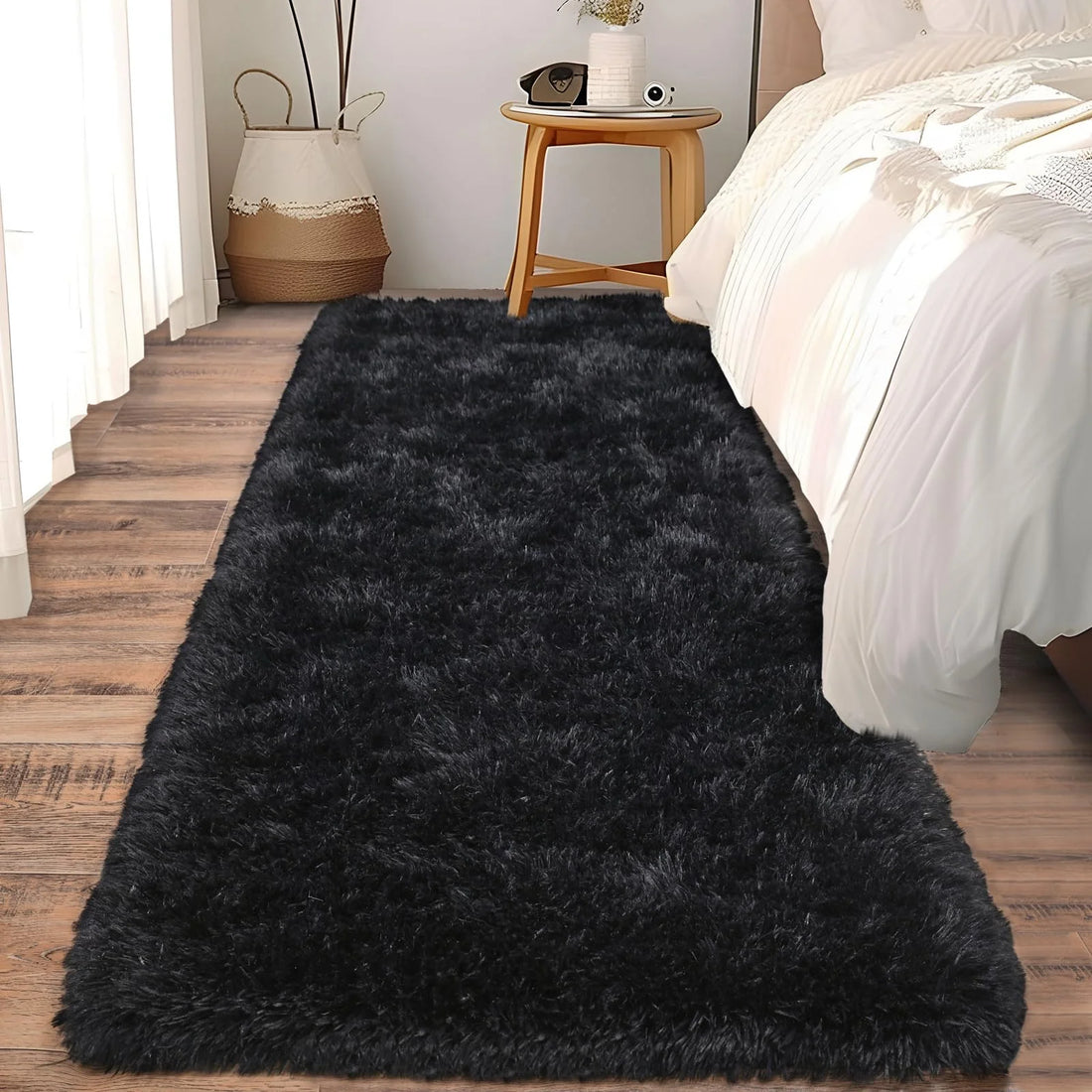 Ultraweicher Plüsch-Läufer für Schlafzimmer, Flur und Wohnheim – 40 × 60 bis 80 × 200 cm, flauschig, rutschfest, als Bettvorleger, 10 Farben