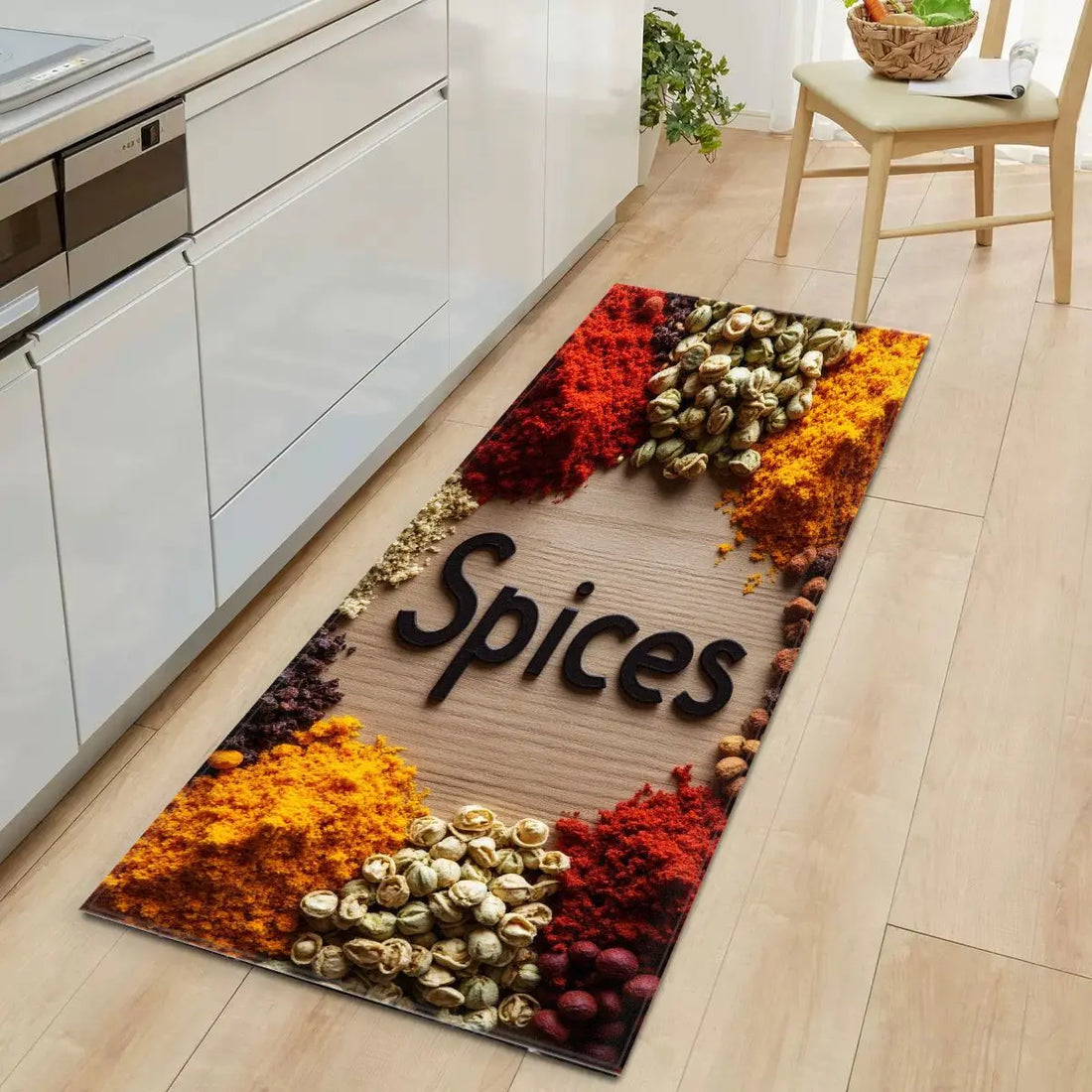Bedruckte Küchenmatte aus Polyester für Küche, Flur und Waschküche – 40 × 60 bis 50 × 160 cm, saugfähig, rutschfest, waschbar, 6 Motive