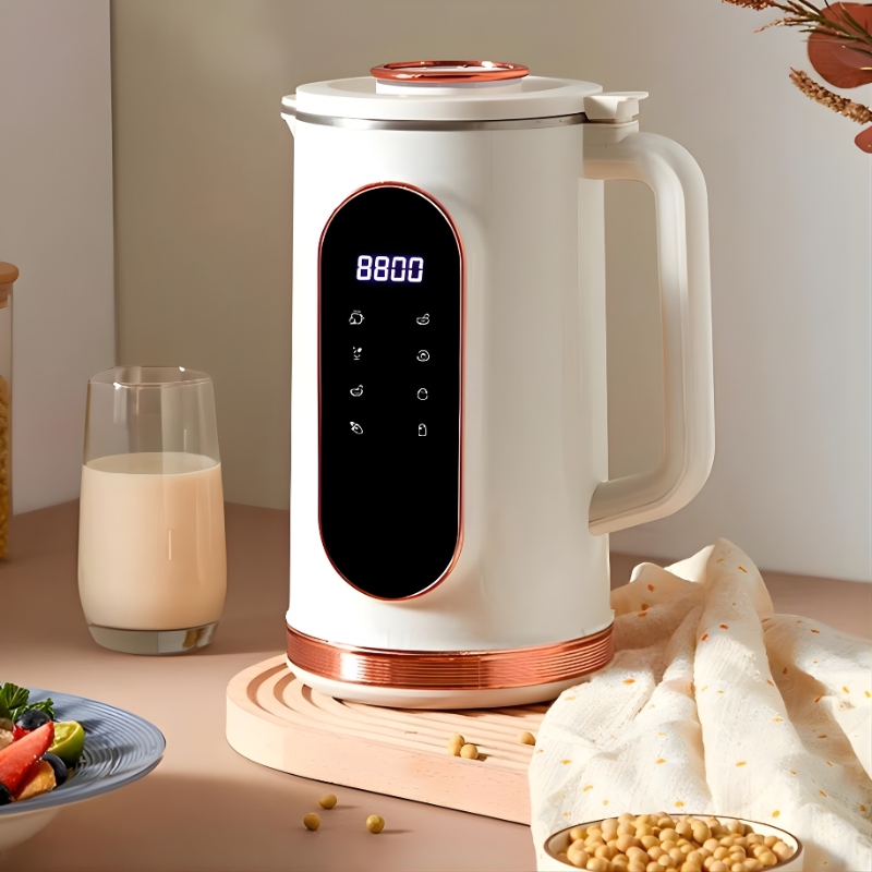 Nussmilchbereiter mit Kochfunktion aus Edelstahl für Mandelmilch, Sojamilch und Suppen – 1,5 l, 12 Programme, 10 Klingen, Timer, Selbstreinigung