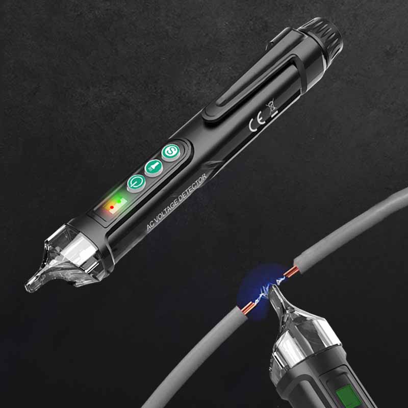 Berührungsloser Spannungsprüfer mit LED-Taschenlampe für Elektroinstallation und Heimwerken – 12–1000 V AC, CAT III 1000 V, Ton- und Lichtsignal