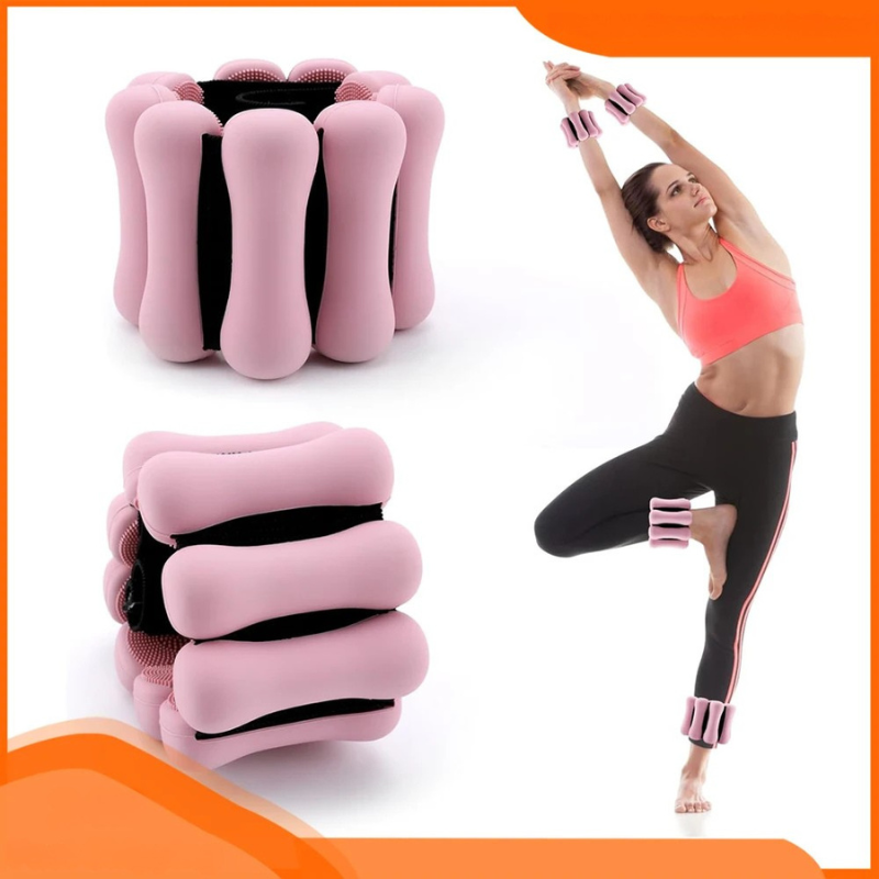 Gewichtsarmbänder aus Silikon mit Stahlkern für Hand- und Fußgelenke bei Yoga, Pilates und Gehen – 2 × 0,45 kg, ca. 30 × 7 cm, Klettverschluss