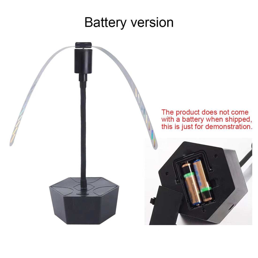 Fliegenabwehr-Ventilator mit rotierenden Flügeln für Tisch, Terrasse und Picknick – 26,5 × 11 cm, ohne Chemie, einklappbar, USB- oder Batteriebetrieb