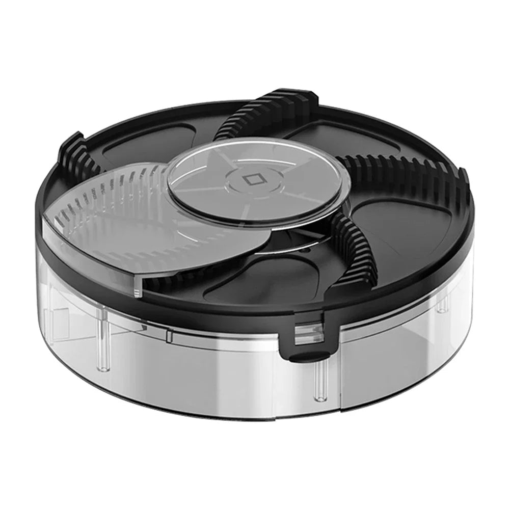 Automatische Fliegenfalle mit Drehmechanismus für Küche, Terrasse und Hof – USB-Akku bis 72 Std., ca. 16 × 16 × 5 cm, abwaschbar, Schwarz oder Weiß