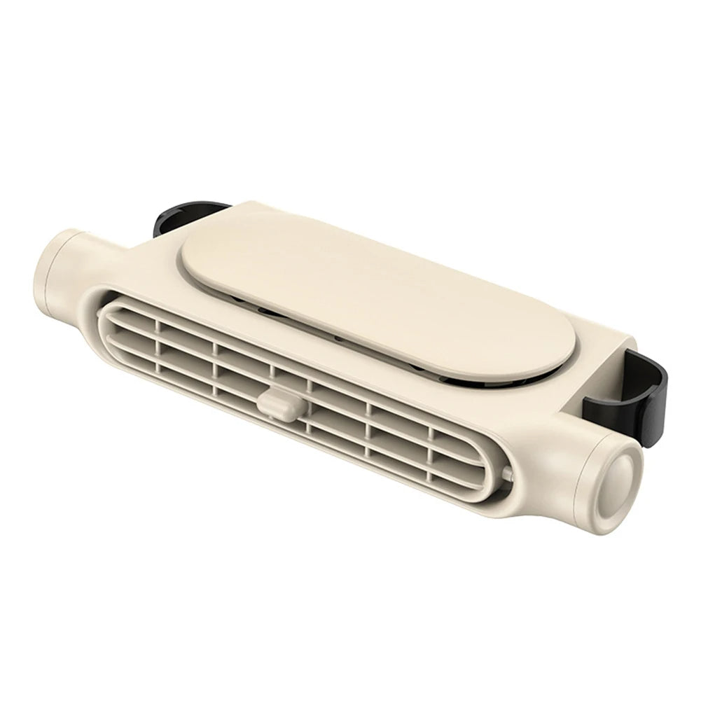 Kopfstützen-Ventilator mit Doppelturbine für Rücksitz und Beifahrer im Auto – 3 Stufen, USB-Betrieb, ca. 17,5 × 7,5 × 3,4 cm, 3 Farben