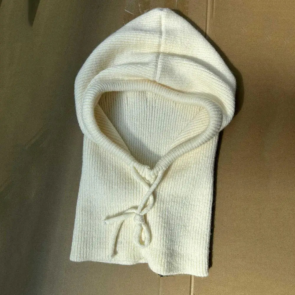 Strick-Balaclava mit Kapuze und Nackenwärmer für Winter, Wintersport und Radfahren – Sturmhaube, 5 Farben von Grau bis Beige