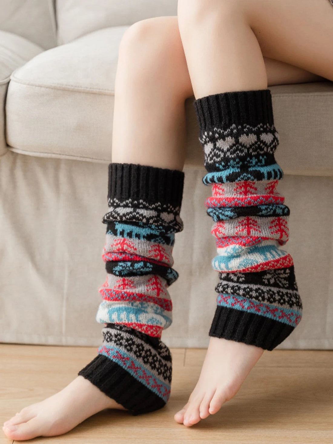 Gestrickte Beinstulpen für Herbst und Winter – Strick, kombinierbar zu Stiefeln und Leggings, in 7 Farben