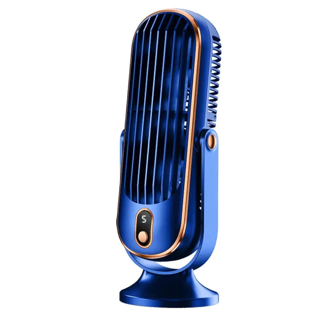 Kompakter Akku-Tischventilator für Schreibtisch, Schlafzimmer und Reisen – 4000 mAh, USB-Ladung, Tastenbedienung, leise, Blau oder Weiß