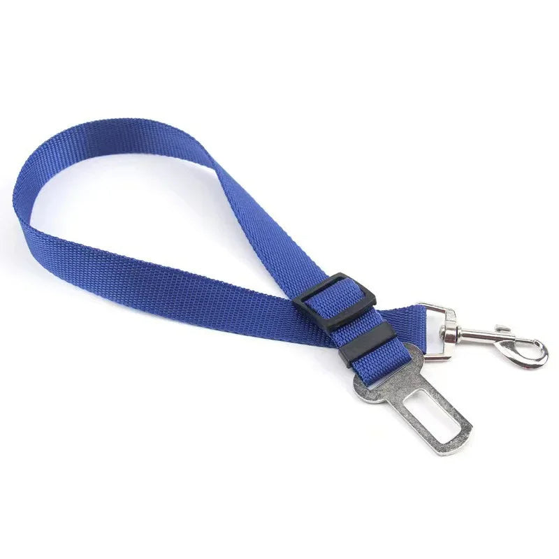 Verstellbarer Sicherheitsgurt für Hunde und Katzen aus Nylon für Autofahrten und Reisen – 38–69 cm, für Halsband oder Geschirr, in 6 Farben