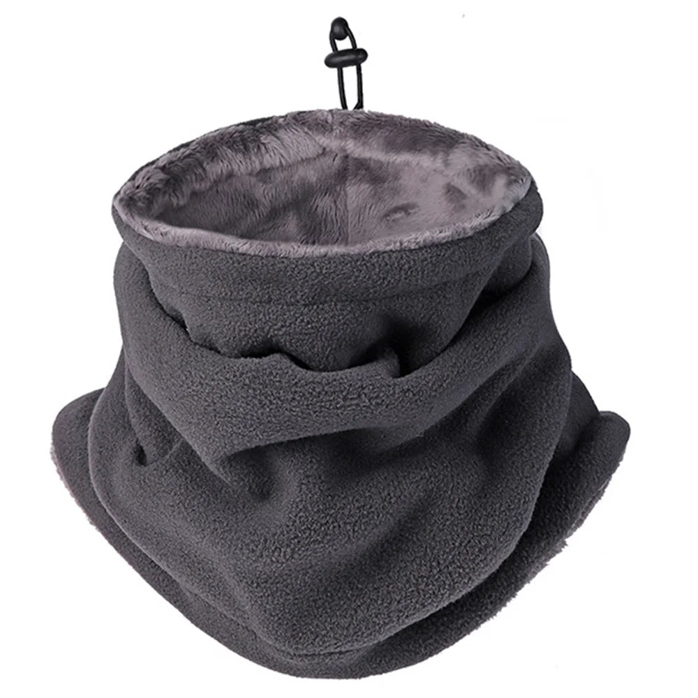 Fleece-Schlauchschal mit Plüschfutter und Kordelzug für Winter, Skifahren und lange Tage im Freien – als Mütze, Maske oder Halswärmer tragbar