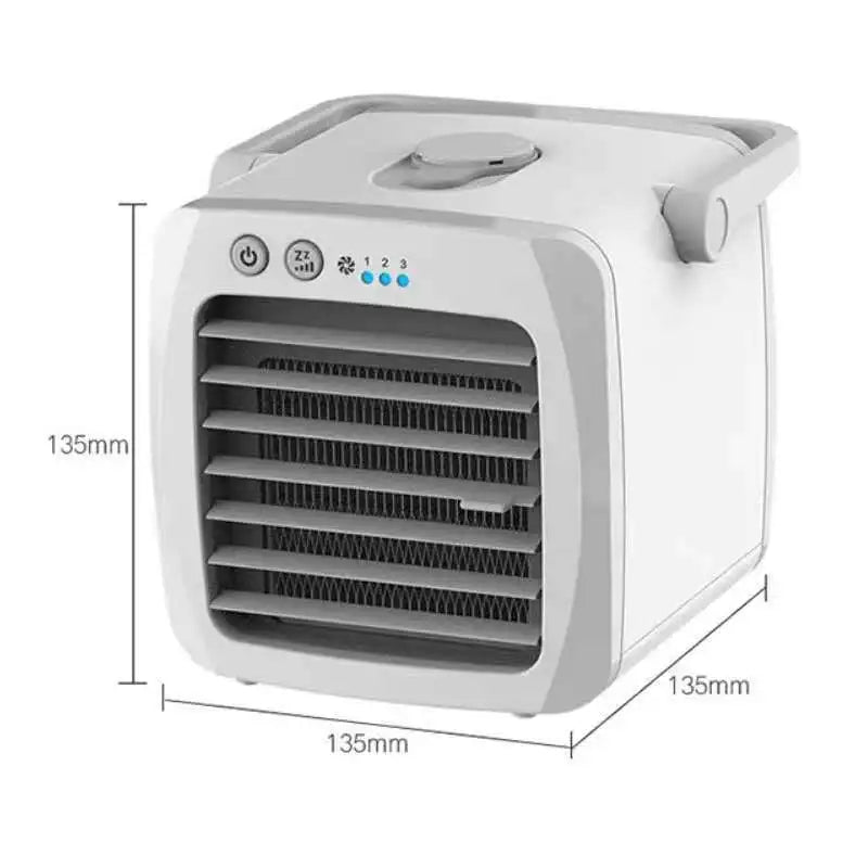 4-in-1-Mini-Luftkühler mit Befeuchter, Luftreiniger und Aromafunktion für Schreibtisch und Wohnheim – USB-Betrieb, UV-C, Luftstrom bis ca. 1,5 m