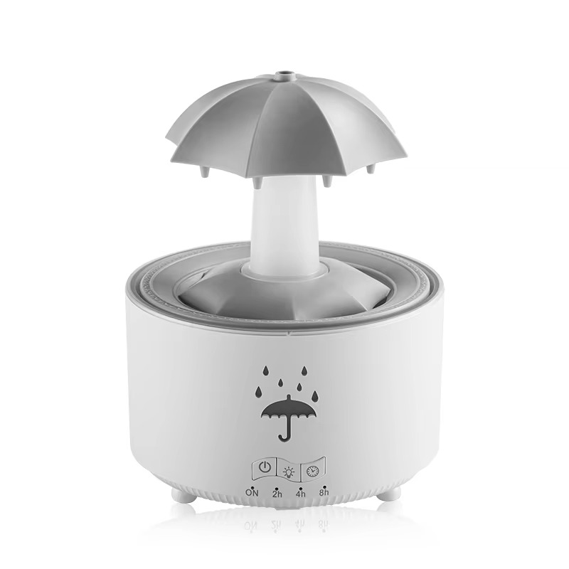 Ultraschall-Aromadiffuser im Regentropfen-Design für ätherische Öle – 300 ml, für Räume bis ca. 18 m², Fernbedienung, Timer, LED-Farblicht