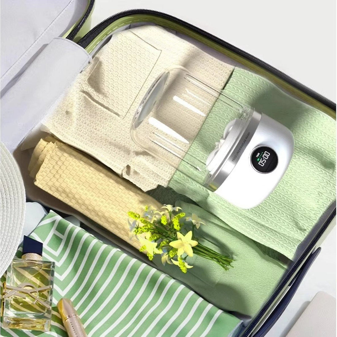 Kabellose Mini-Waschmaschine mit Akku für Unterwäsche, Socken und Babysachen – 20 × 13 cm, 4000 mAh, 2 Waschmodi, USB-Aufladung, für Reisen