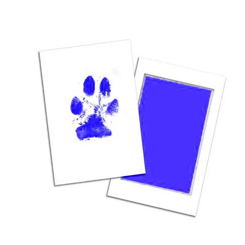 Pfotenabdruck-Set für Hunde und Katzen als Erinnerung an das Haustier – Stempelkissen ohne Tintenkontakt, Einwegkissen, 2 Blatt Papier, 7 Farben