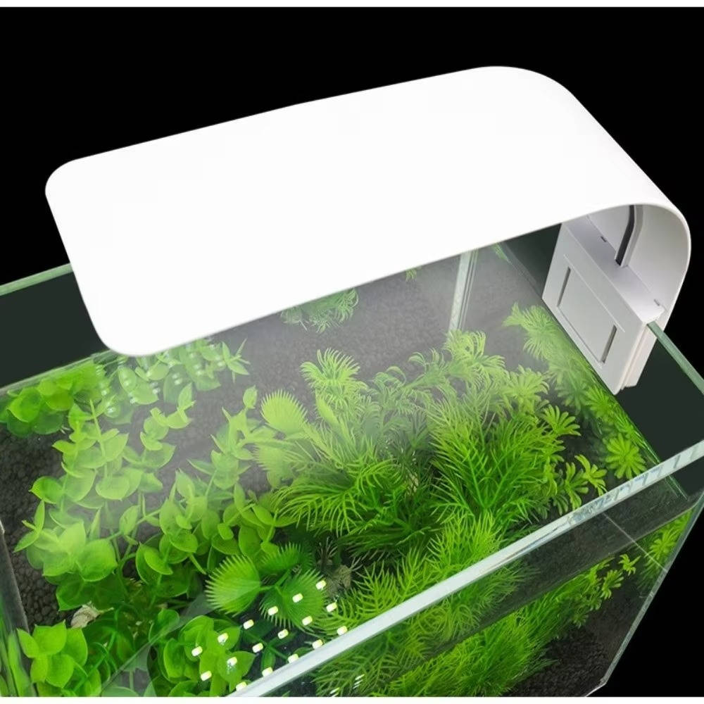 Extraflache LED-Aquariumleuchte zum Anklemmen für Fische und Wasserpflanzen – nur 3 mm dünn, IPX7, für Glas bis 5 mm, Blau-Weiß oder Mehrfarbig