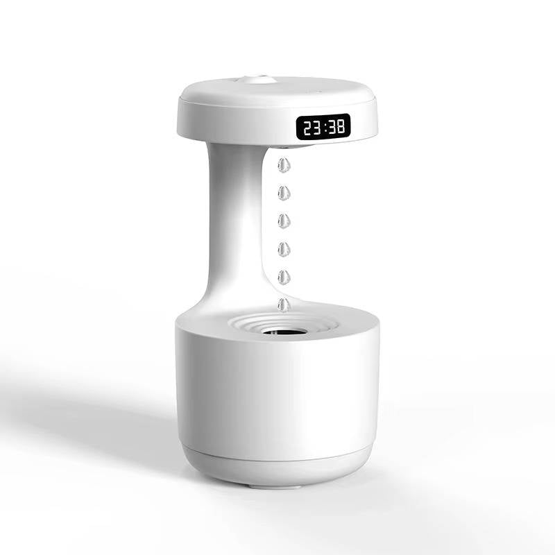 Kleiner Luftbefeuchter mit Wasserspiel-Effekt für Schlafzimmer, Büro und Wohnzimmer – ca. 800 ml Tank, bis 8 Std., leise unter 36 dB, USB-C