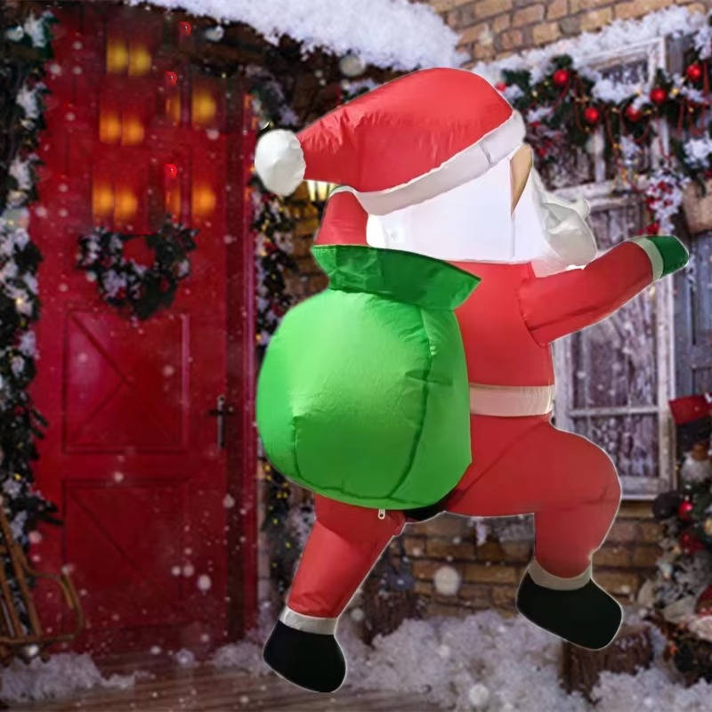 Aufblasbare Weihnachtsfigur für Garten, Fenster und Hauswand – Weihnachtsmann, Lebkuchenmann und mehr, 13 Motive, 0,9 bis 2,4 m hoch
