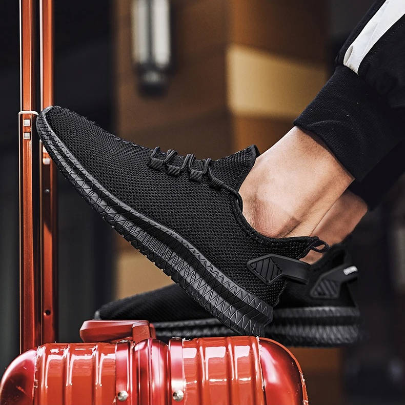 Atmungsaktive rutschfeste Laufschuhe für Alltag, Sport und Freizeit – leichte Sneaker mit griffiger Sohle, Braun oder Schwarz
