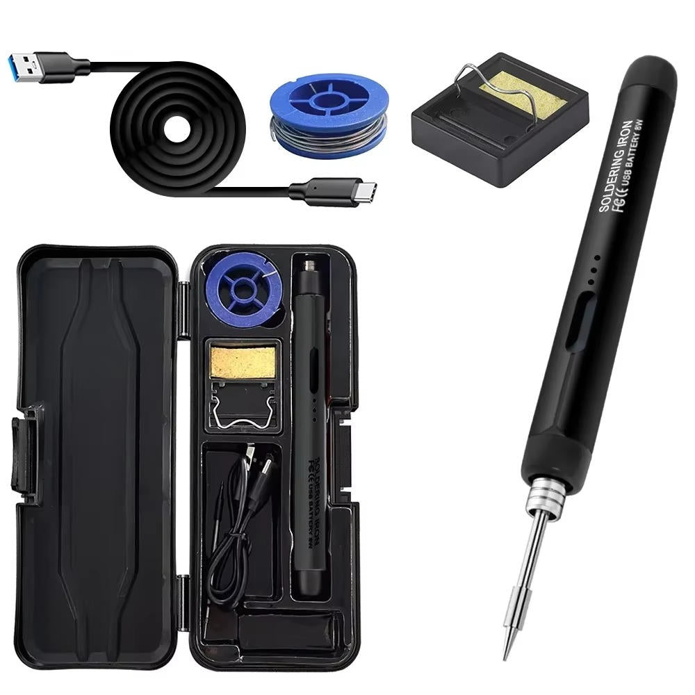 Akku-Lötkolben-Set mit Ständer und Box für Platinen, Schmuck und Reparaturen – bis 400 °C, 3 Temperaturstufen, 800 mAh, USB-C, 4 Ausführungen