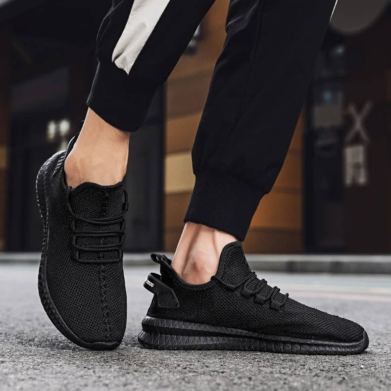 Atmungsaktive rutschfeste Laufschuhe für Alltag, Sport und Freizeit – leichte Sneaker mit griffiger Sohle, Braun oder Schwarz