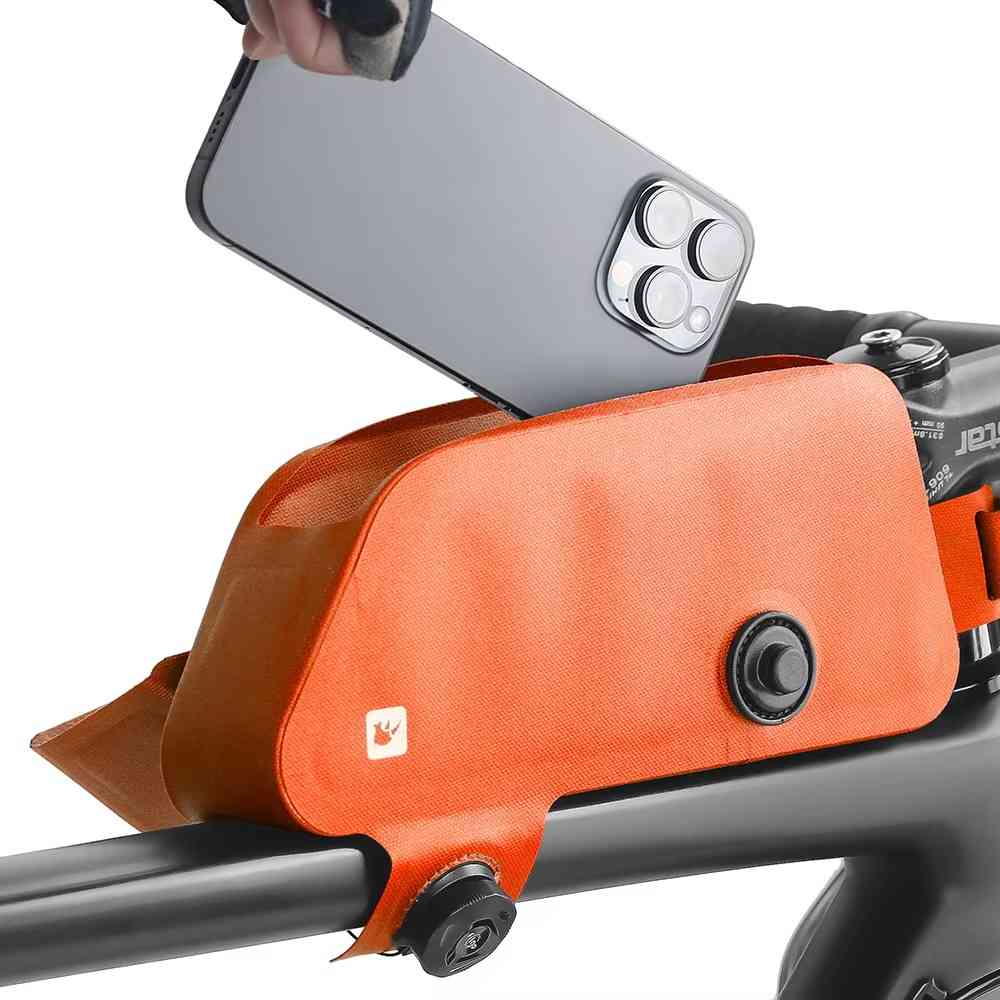 Wasserdichte Fahrrad-Rahmentasche aus TPU mit Magnetverschluss für Pendeln und Rennrad – nahtlos verschweißt, Fächer für Handy und Schlüssel