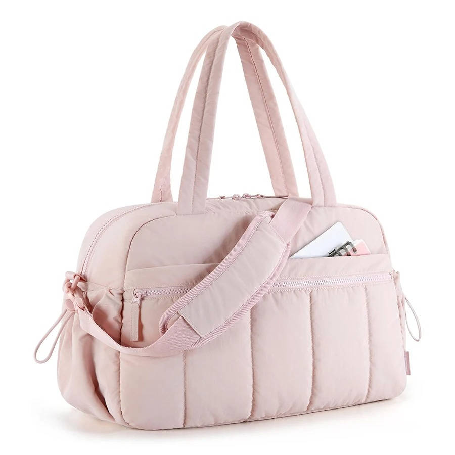 Gesteppte Reisetasche aus Ripstop-Stoff mit Nassfach für Reise, Fitnessstudio und Schwimmbad – wasserdicht, Trolleyband, Schulterriemen, 2 Farben