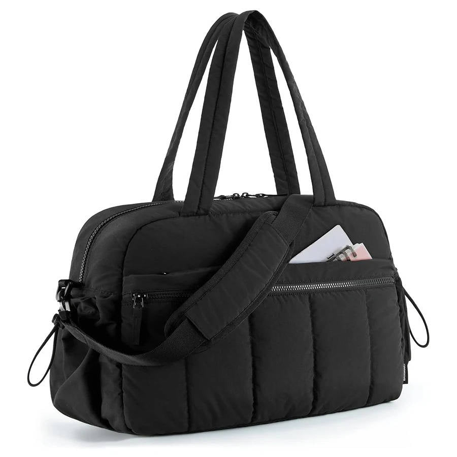 Gesteppte Reisetasche aus Ripstop-Stoff mit Nassfach für Reise, Fitnessstudio und Schwimmbad – wasserdicht, Trolleyband, Schulterriemen, 2 Farben