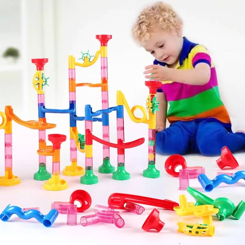 Murmelbahn zum Bauen und Umbauen für Kinderzimmer, Regentage und Geschwisterspiel – Kugelbahn-Spielzeug ohne Strom, Batterien oder App