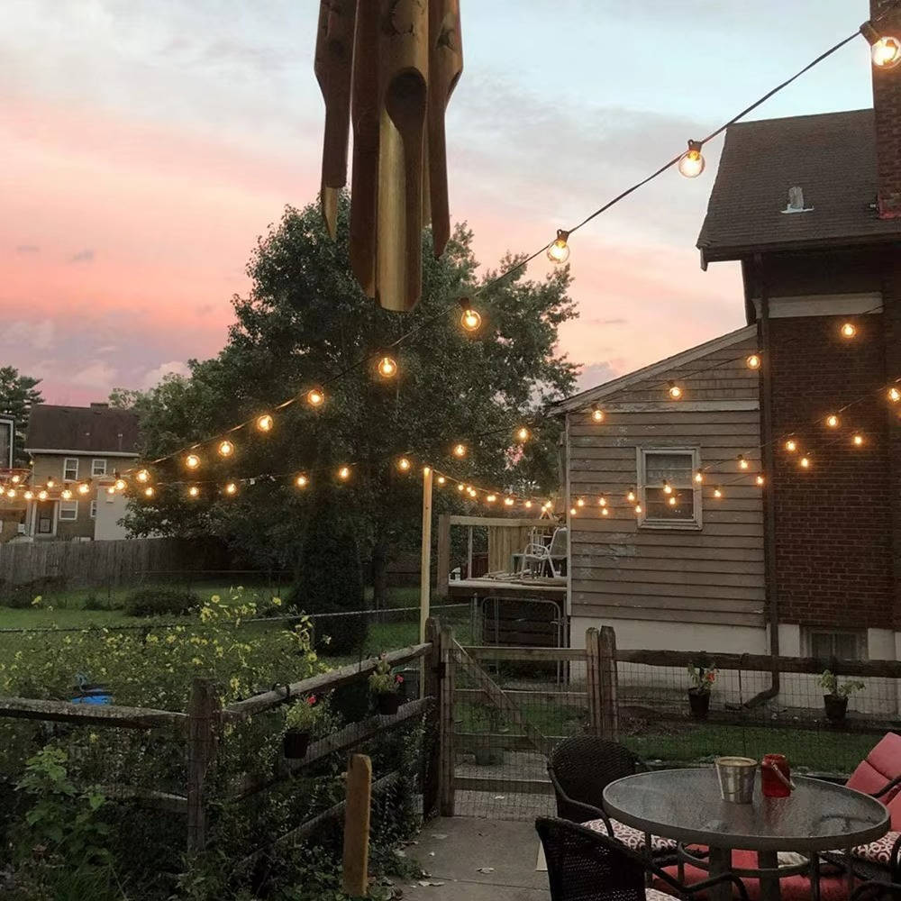 LED-Lichterkette mit Glühbirnen für Garten, Terrasse und Balkon – 9 oder 14 m, 15 oder 25 bruchfeste Birnen, IP44, dimmbar, erweiterbar