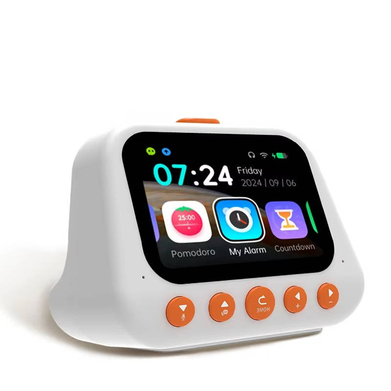 Smarter KI-Wecker mit Farbdisplay und Pomodoro-Timer für Nachttisch, Schreibtisch und Lernzeit – digitaler Wecker mit Countdown und Stoppuhr