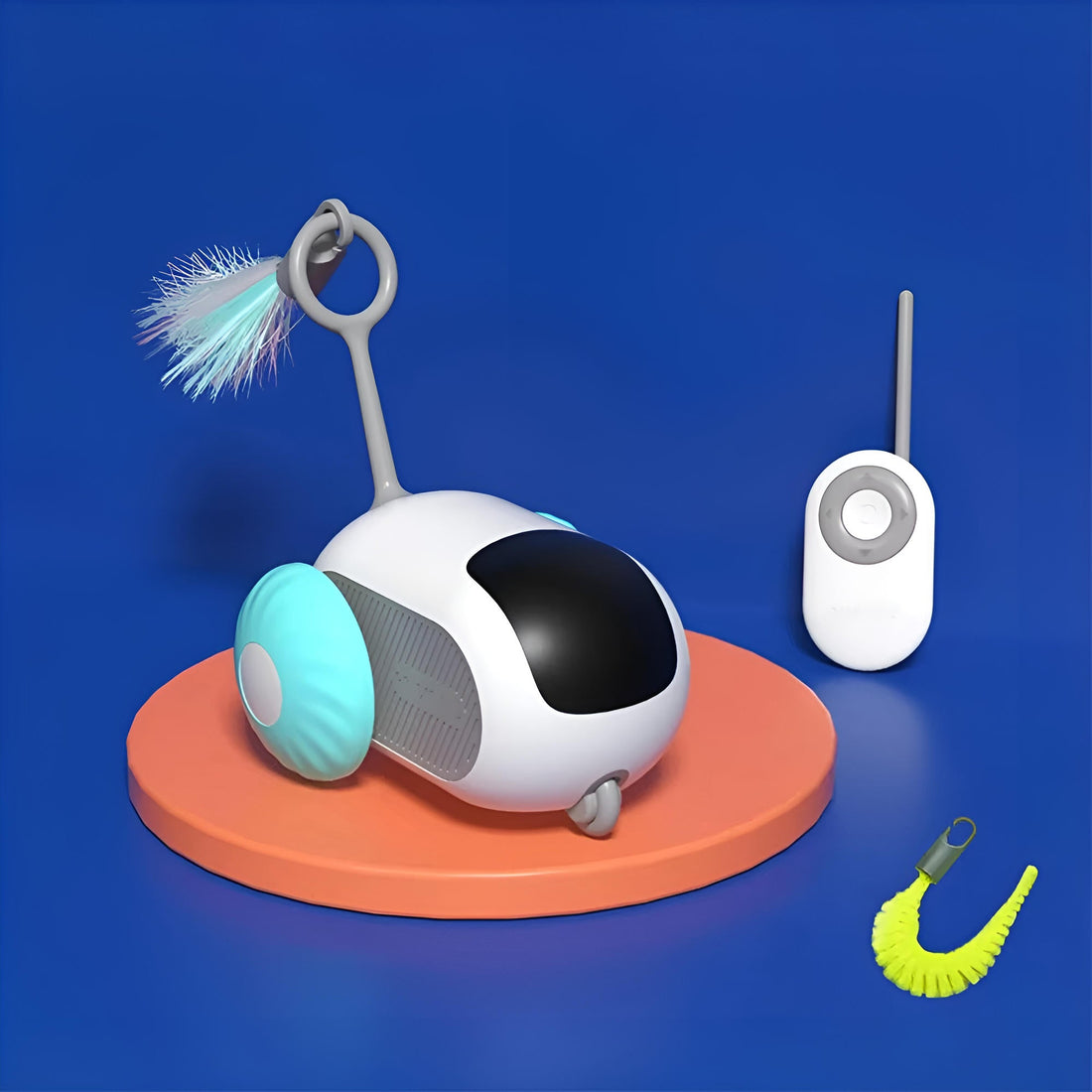 Ferngesteuertes Katzenspielzeug mit Automatikmodus für Wohnungskatzen – Hindernissensor, richtet sich selbst auf, 20 m Reichweite, USB-C, 2 Farben