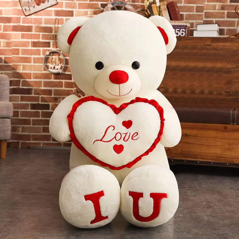 Riesen-Teddybär aus weichem Plüsch mit PP-Baumwollfüllung für Kinderzimmer und Geschenk – 80 oder 100 cm, waschbar, in 4 Farben