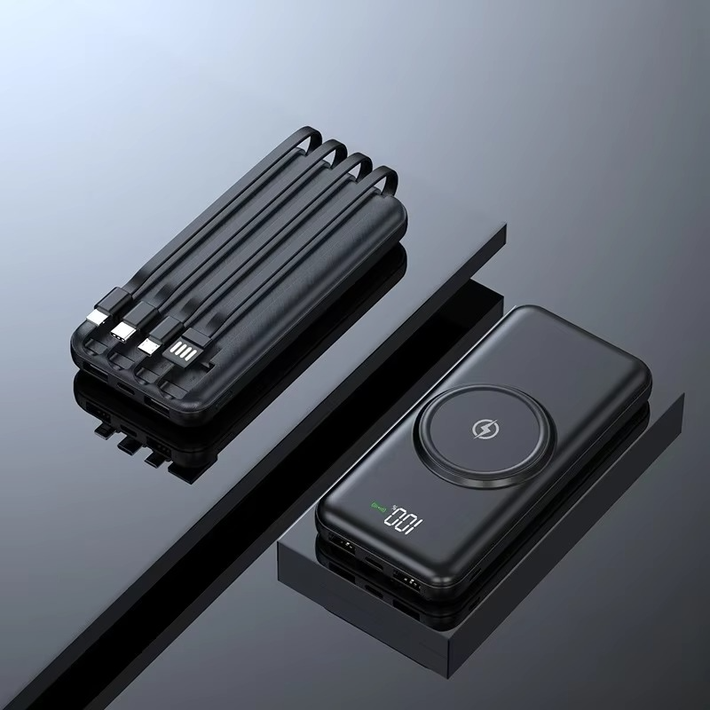 Powerbank 20000 mAh für Smartphone und Tablet für Reisen und Alltag – mobiler Akku, in Grün, Schwarz und Weiß