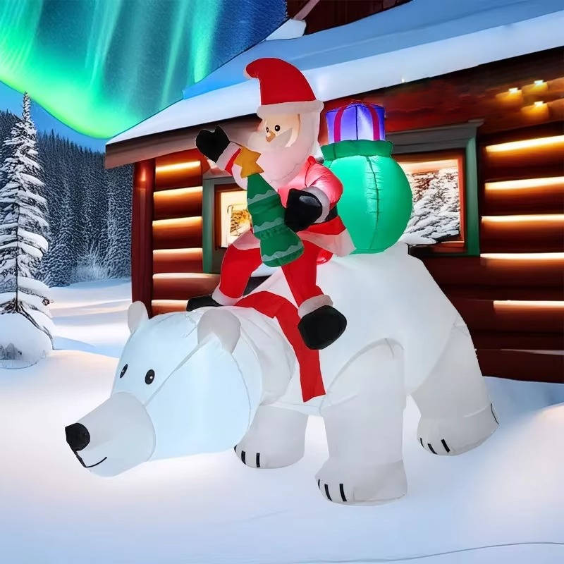 Aufblasbare Weihnachtsfigur für Garten, Fenster und Hauswand – Weihnachtsmann, Lebkuchenmann und mehr, 13 Motive, 0,9 bis 2,4 m hoch