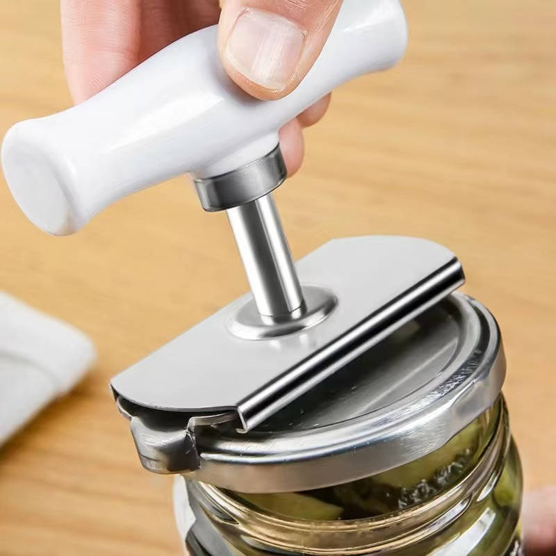 Glas- und Deckelöffner mit Hebelwirkung für Schraubgläser und festsitzende Deckel – sicherer Griff in der Küche, Weiß oder Grün